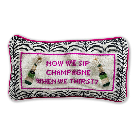Now We Sip Needlepoint Pillow - Curated Home Decor