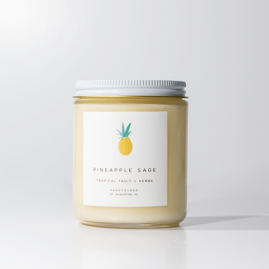 Pineapple Sage: 8 oz Soy Wax Hand-Poured Candle - Curated Home Decor