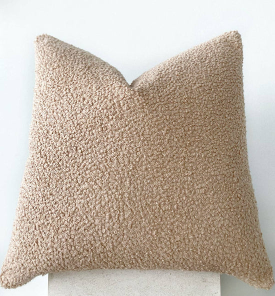 Boucle cushion | Beige - Curated Home Decor