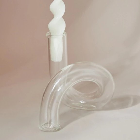 Abstract Candle Holder - Clear - Curated Home Decor
