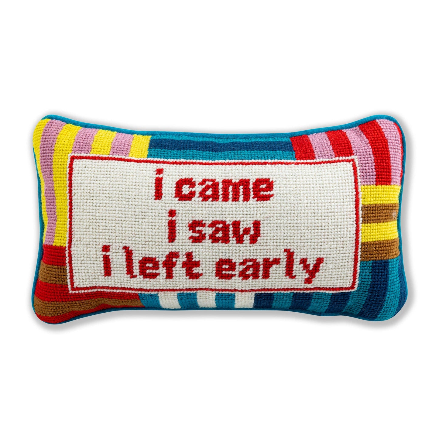 Load image into Gallery viewer, I Came I Saw Needlepoint Pillow - Curated Home Decor
