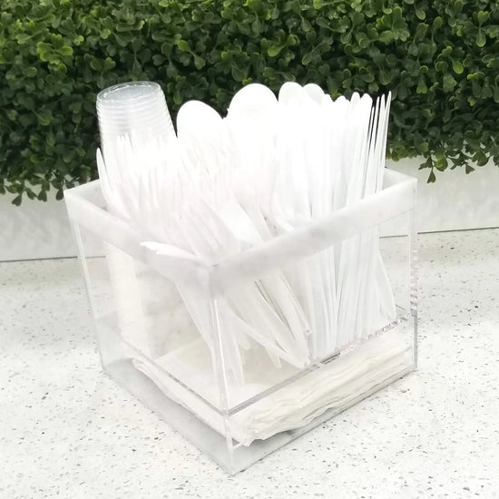 Marble Flat Silverware Caddy - Curated Home Decor