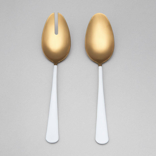 Serving Spoons: Gold and White