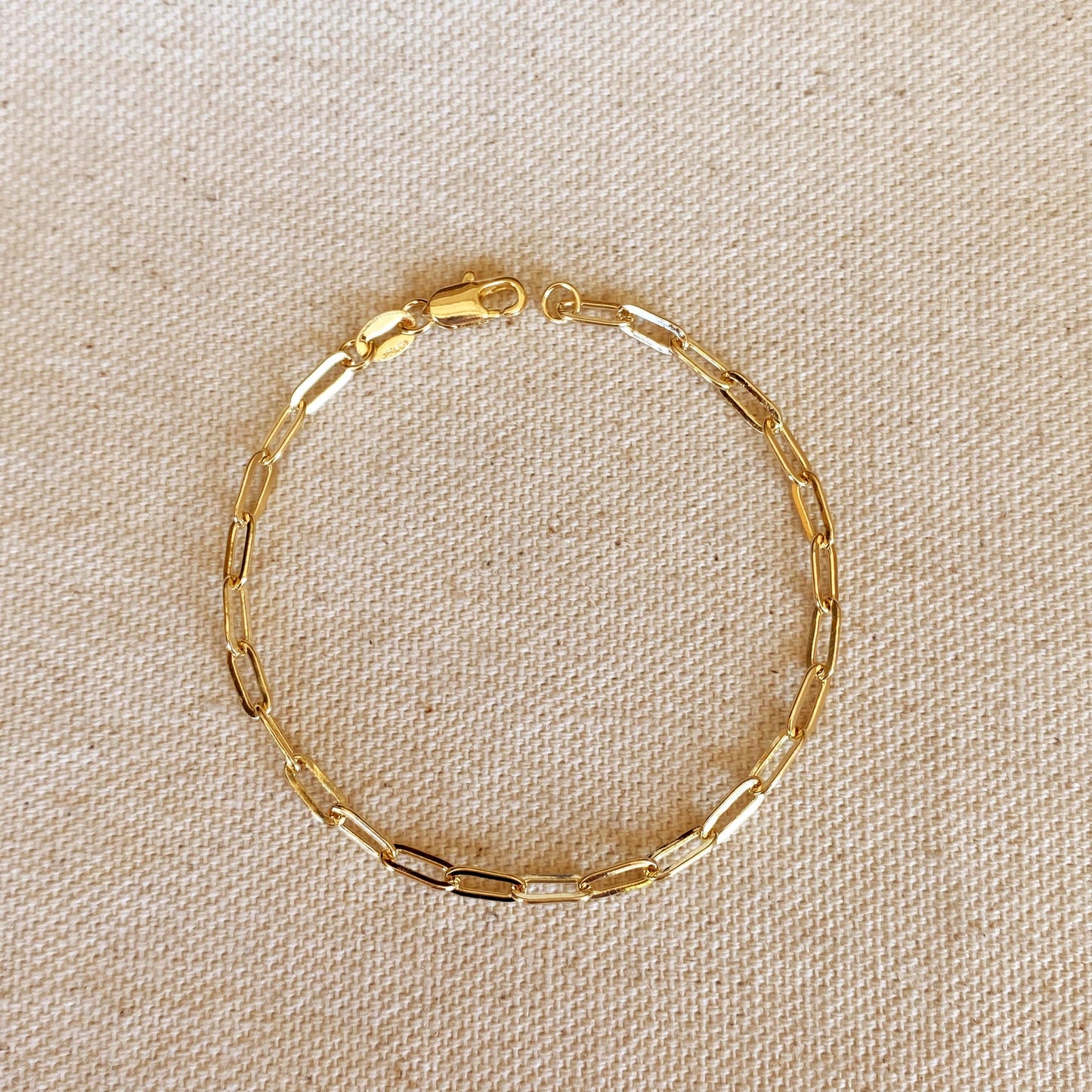 18k Gold Filled Short Link Paperclip Bracelet