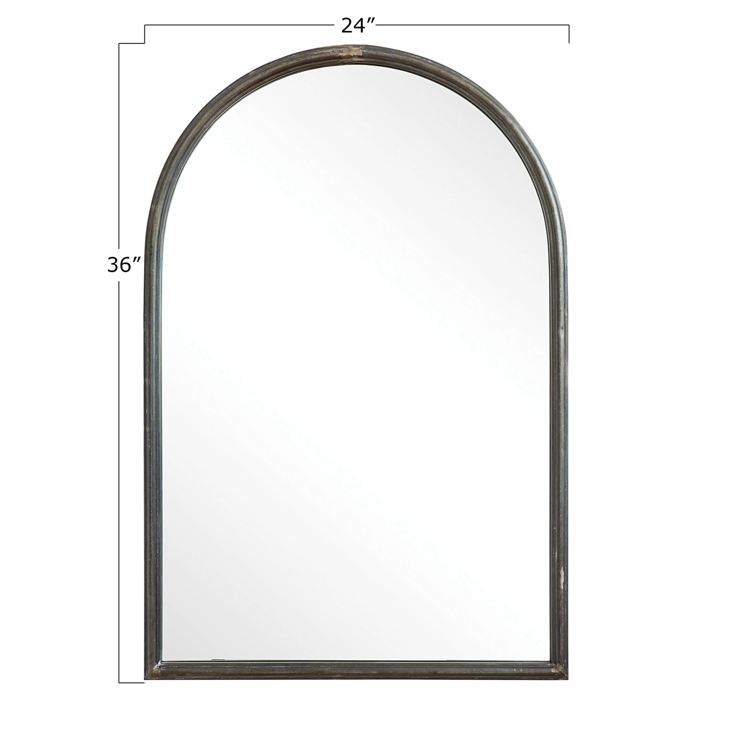 Arched Black Metal Framed Wall Mirror - Curated Home Decor