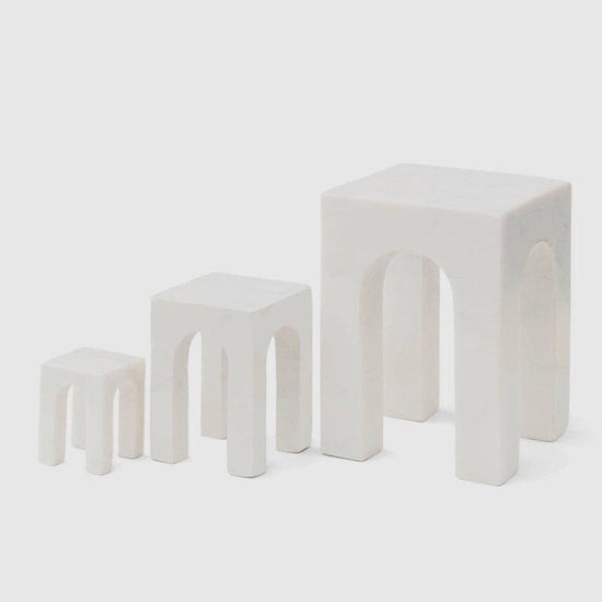 Arkis - Set of 3, White Marble by Gejst - Curated Home Decor