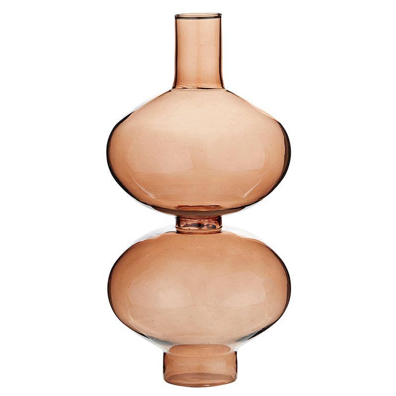 Large Glass Brown Bubble Vase