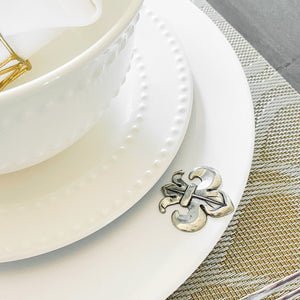 Fleur de lis Melamine Lunch Plates - Set of 4 - Curated Home Decor