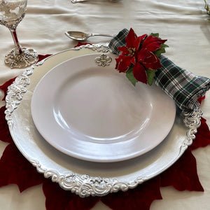 Fleur de lis Melamine Lunch Plates - Set of 4 - Curated Home Decor