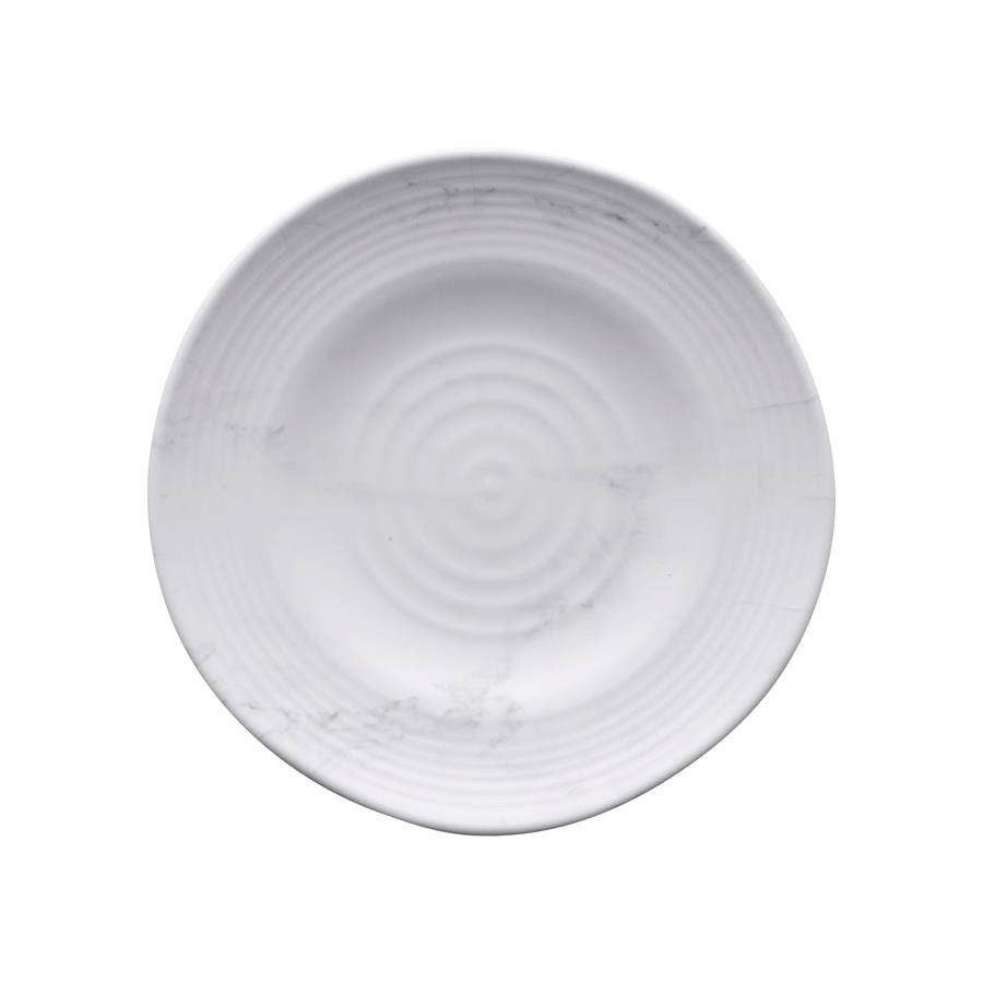 Gourmet Marble Blanc Melamine Round Plate - Curated Home Decor