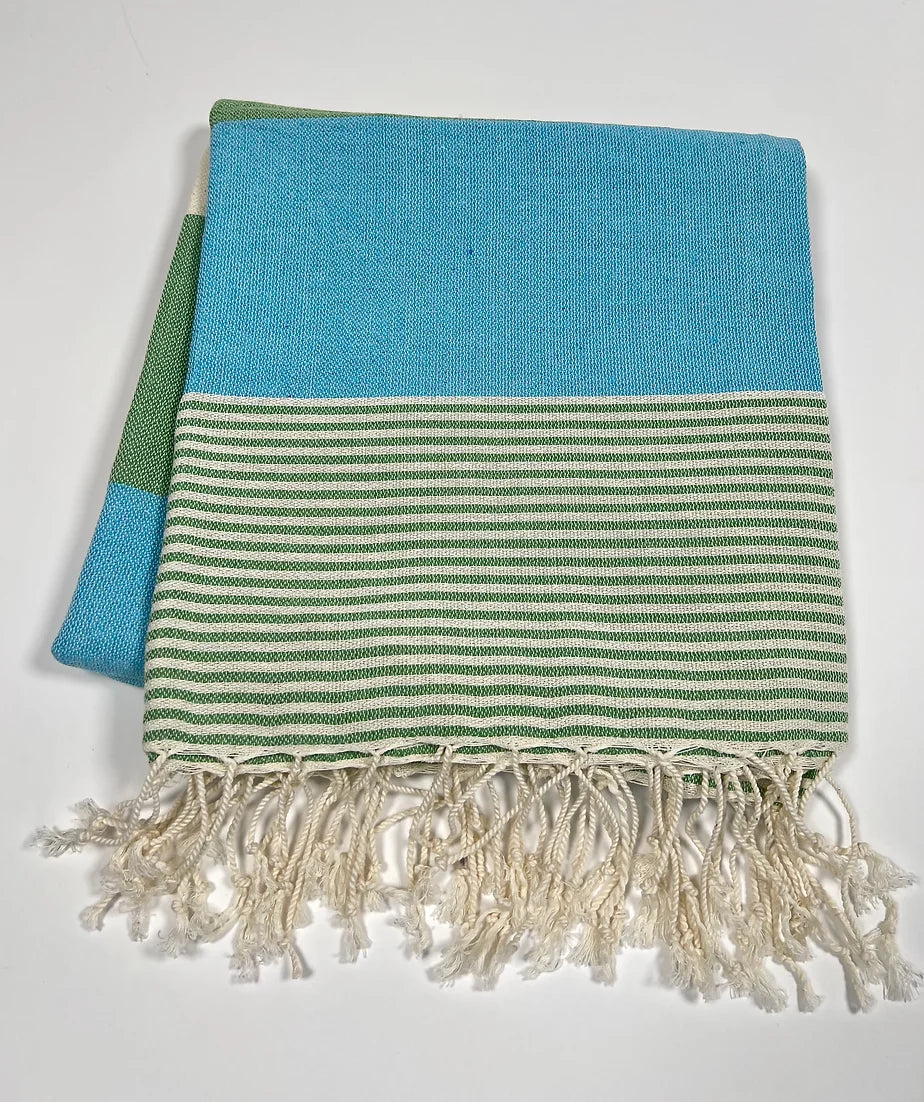 Load image into Gallery viewer, Green Whitehaven Turkish Towel - Curated Home Decor
