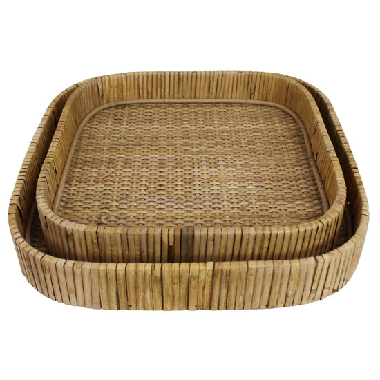 HomArt - Cayman Tray, Rattan, Square - Lrg - Curated Home Decor