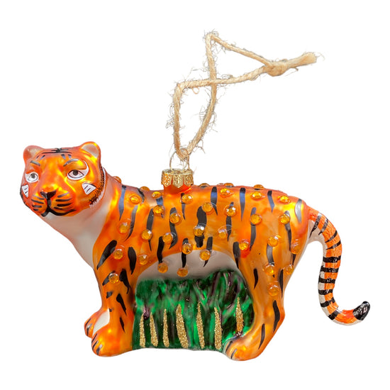 Load image into Gallery viewer, Jeweled Tiger Ornament - Curated Home Decor
