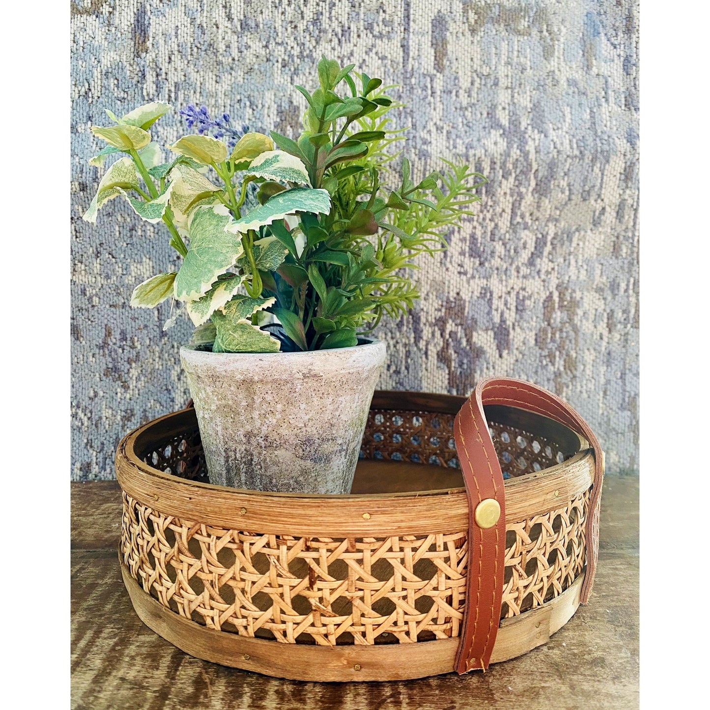 Round Rattan Wicker Tray - Curated Home Decor