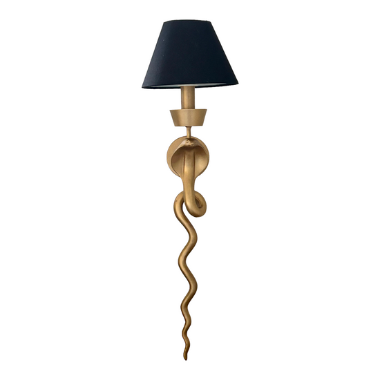 Antique Gold Snake Wall Sconce Black - Curated Home Decor