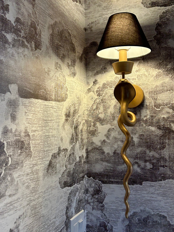 Antique Gold Snake Wall Sconce Black - Curated Home Decor