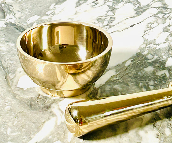 Mortar & Pestle Solid Brass - Curated Home Decor