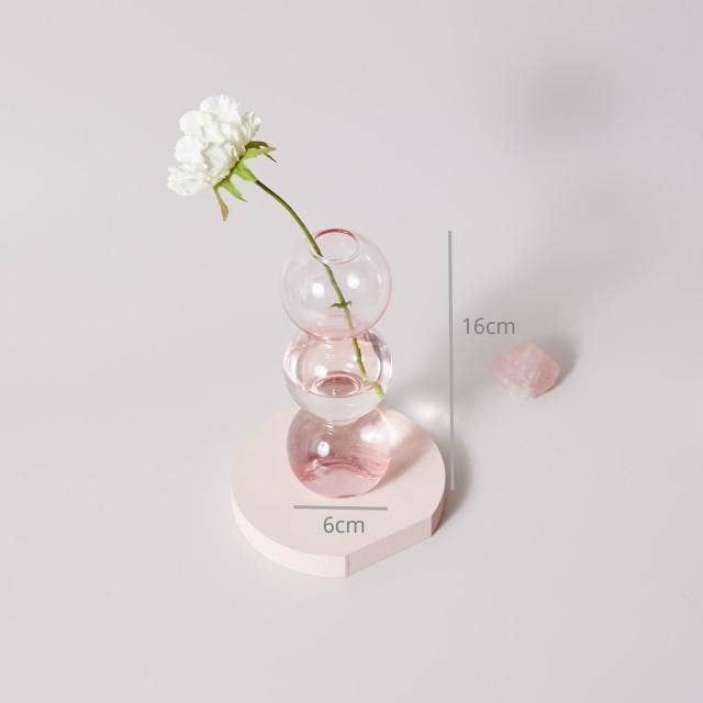 Pink Glass Candle Holder & Vase Set - Curated Home Decor