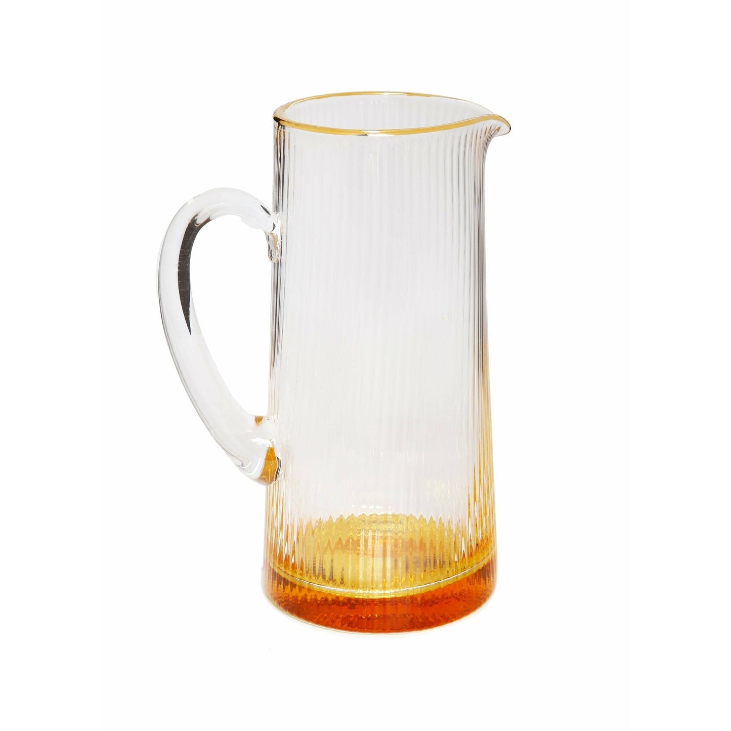 Pitcher with Gold Dipped Bottom and Gold Rim - Curated Home Decor