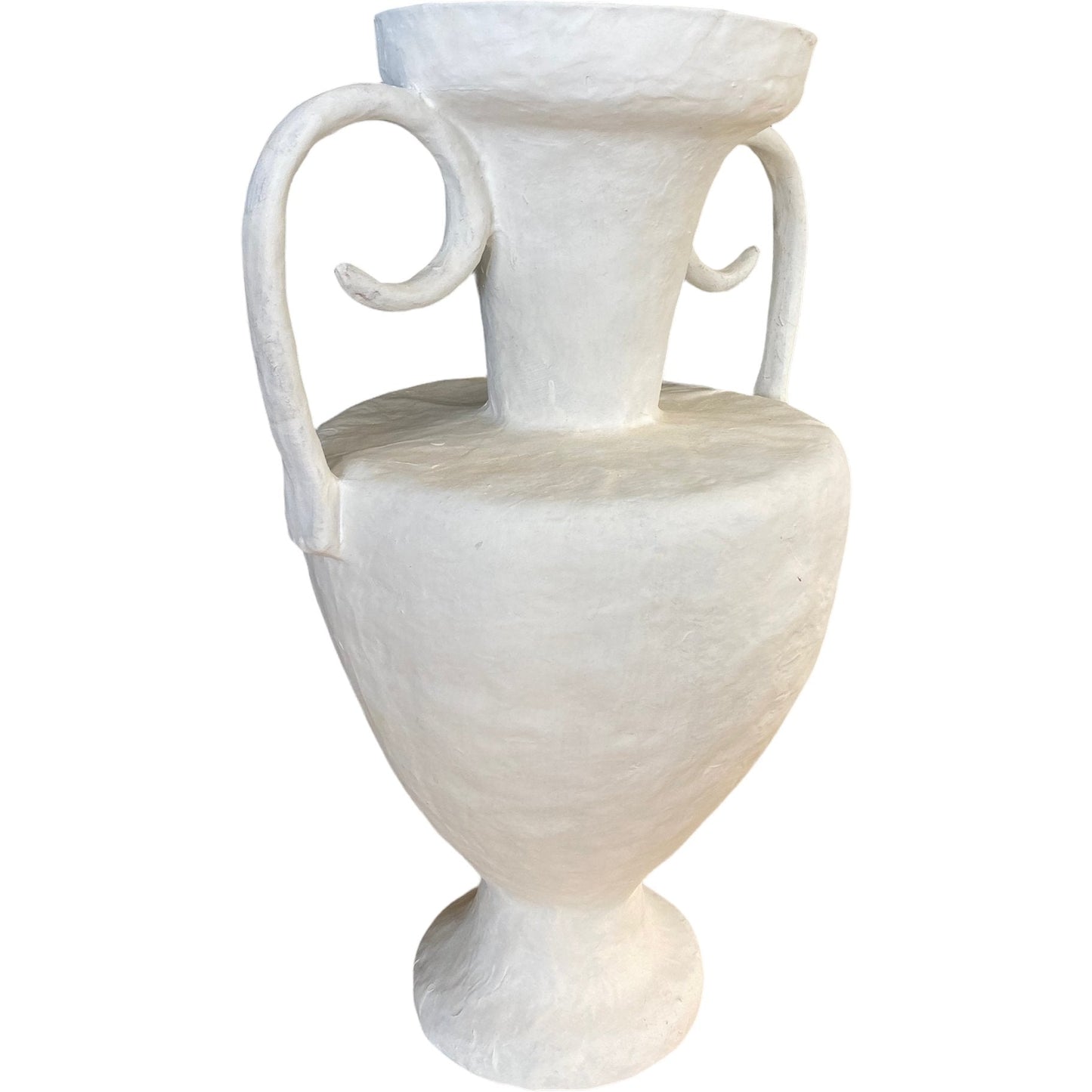 Plaster Paper Mache' Vase with Handles - Curated Home Decor