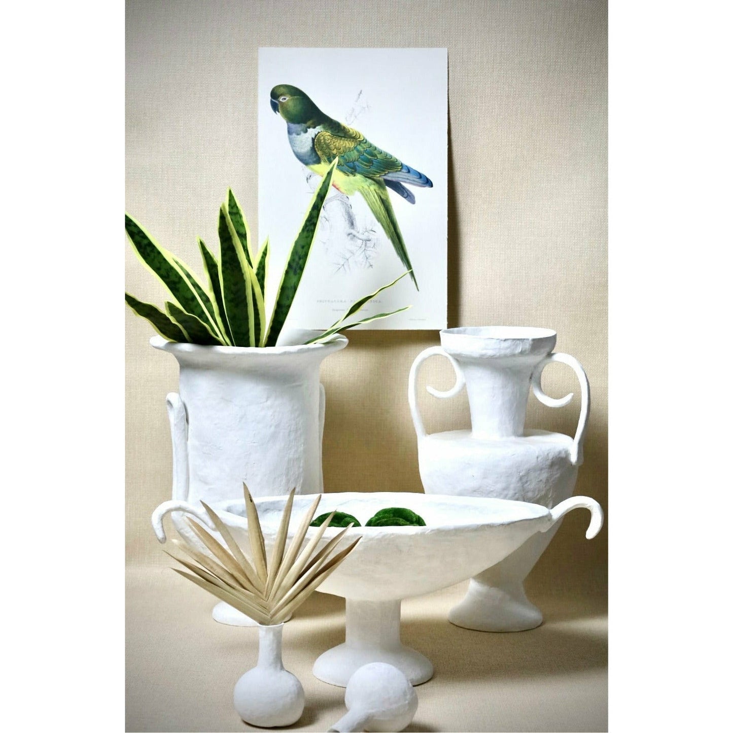 Load image into Gallery viewer, Plaster Paper Mache&amp;#39; Vase with Handles - Curated Home Decor
