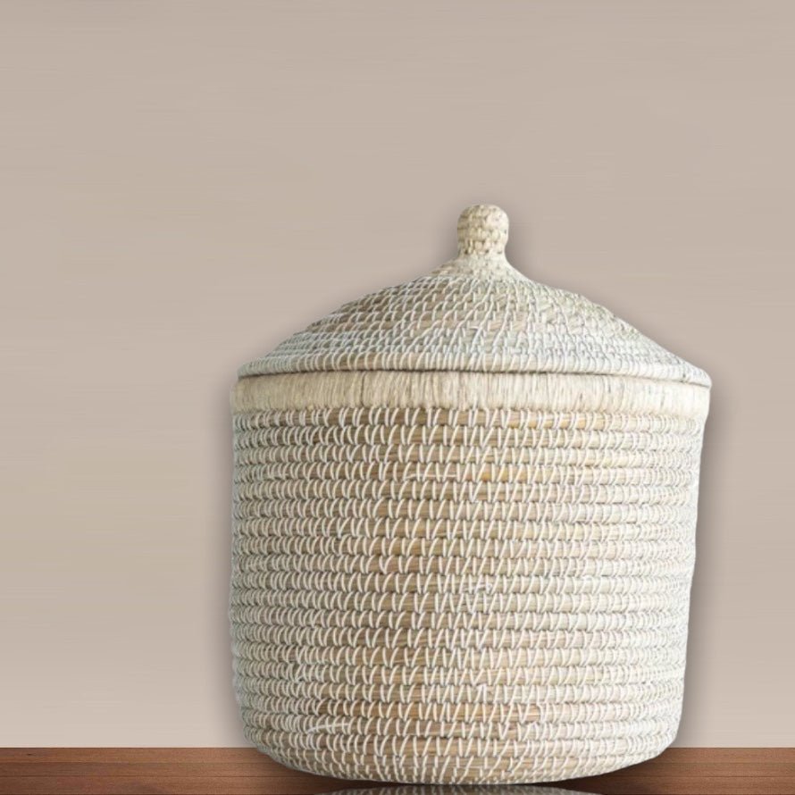 Seagrass Basket with Lid - Curated Home Decor