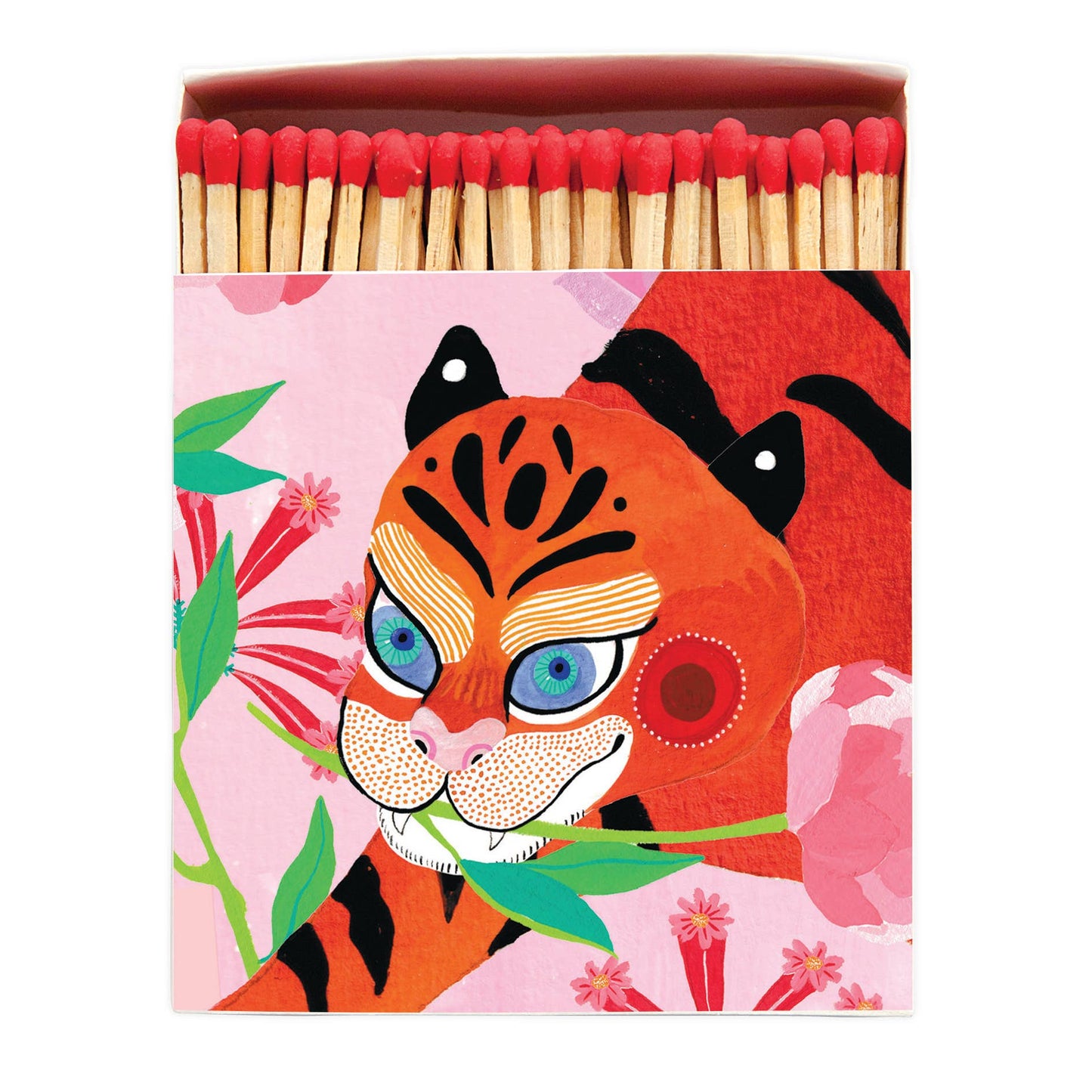 Tiger With Peony matchbox - Curated Home Decor