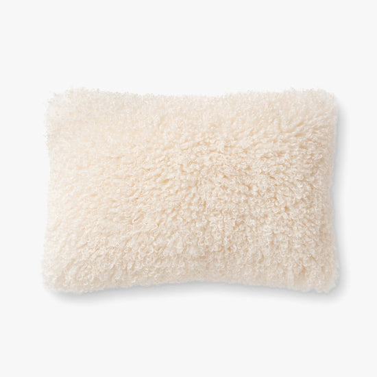 Faux Fur Throw Pillow- Ivory - Curated Home Decor