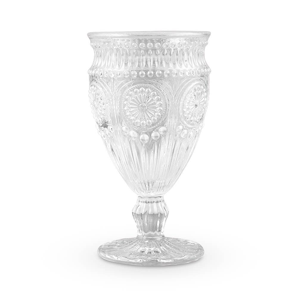 Load image into Gallery viewer, Weddingstar Inc. - Vintage Style Pressed Glass Wine Goblet - Clear - Curated Home Decor

