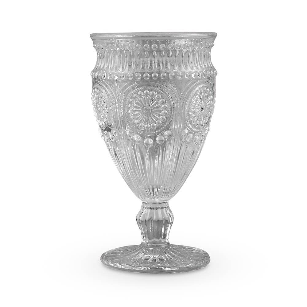 Weddingstar Inc. - Vintage Style Pressed Glass Wine Goblet - Grey - Curated Home Decor